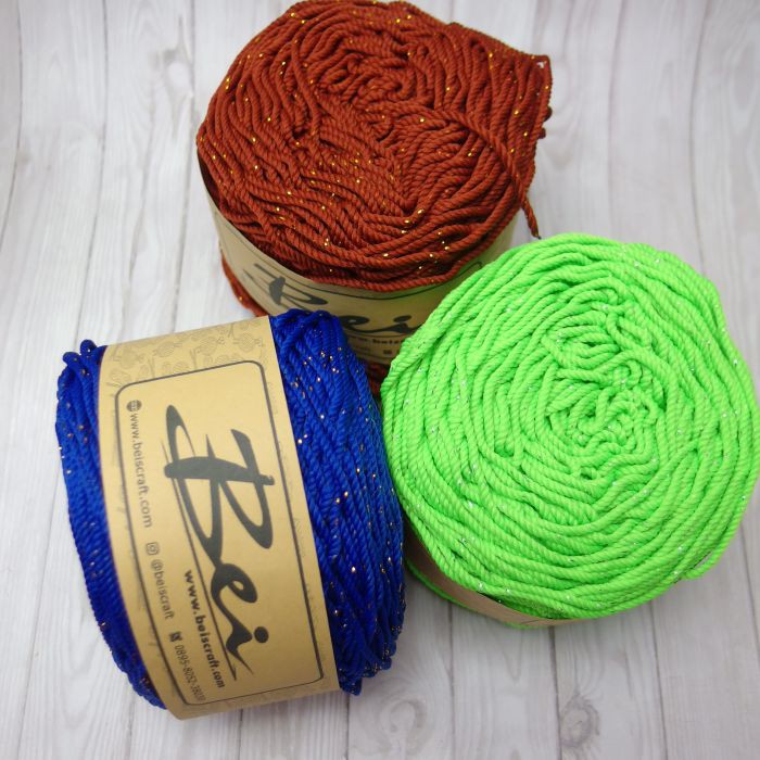 Benang Rajut Polyester / Poliester / Poli Glitter Warna
