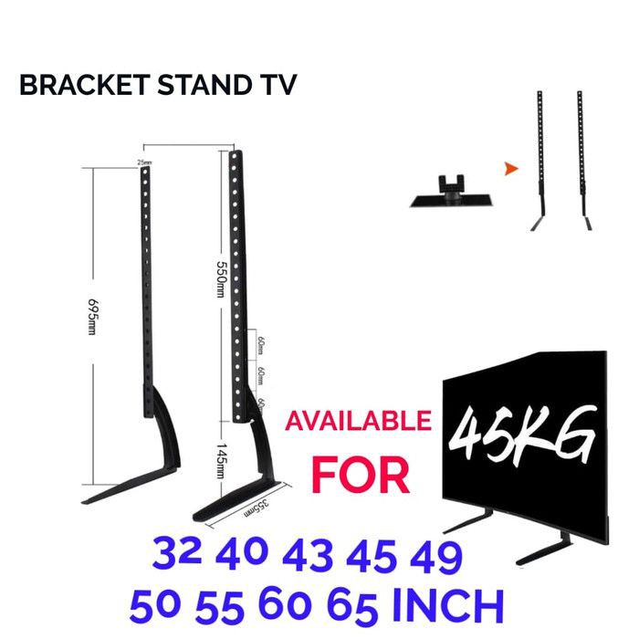 Bracket TV LED LCD 55 43 50 32 40 42 49 24 21 29 17 14 Inch Dijamin Cocok 14 - 55 In Stand Kaki TV Universal Breket TV Briket TV Braket TV Standing TV HR1 Stand Kaki