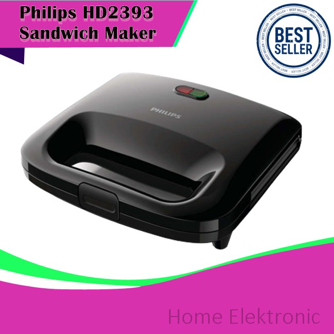 Sandwich Maker Philips HD2393 / HD-2393/ HD 2393 - Hitam/Putih
