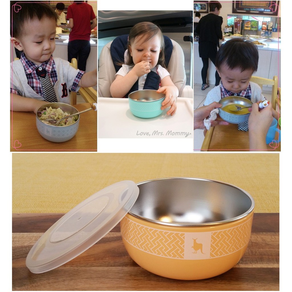 Peaches Cream - Kangovou Snack Cereal Bowl Mangkok Makan Stainless