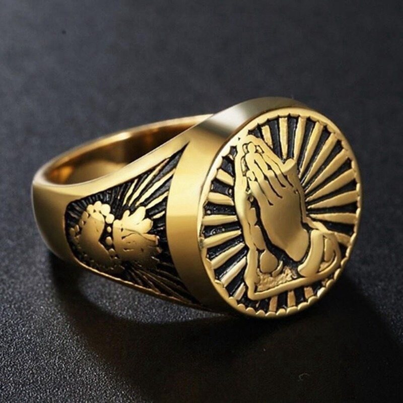 Doa Kristen Cincin Punk Knight,  Cincin Doa Gesture JewelryXIANGXIAN