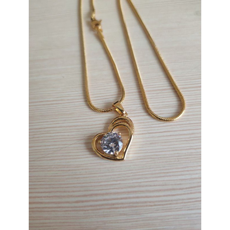 Kalung Titanium Permata Love Kalung Import Wanita