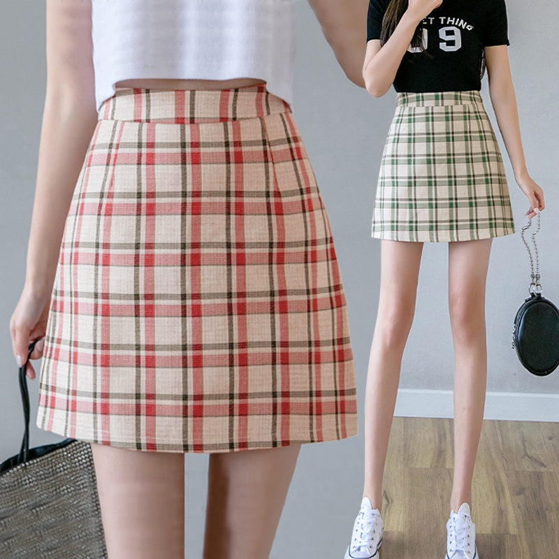 KARAKOREA 828 Mia Skirt/Korean Mini Skirt/Rok Pendek/Motif Kotak Kotak Gaya Korea/Rok Korea Skirt