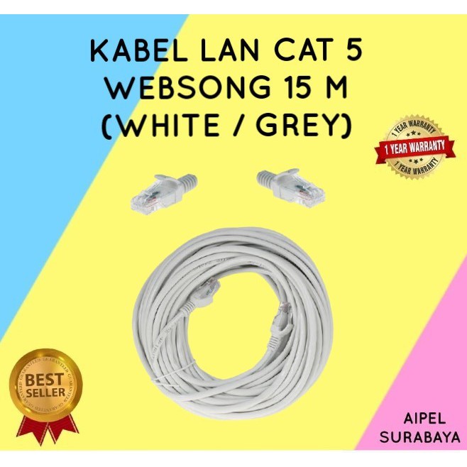 KL5W15 | KABEL LAN CAT 5 WEBSONG 15 M ORIGINAL (WHITE / GREY)