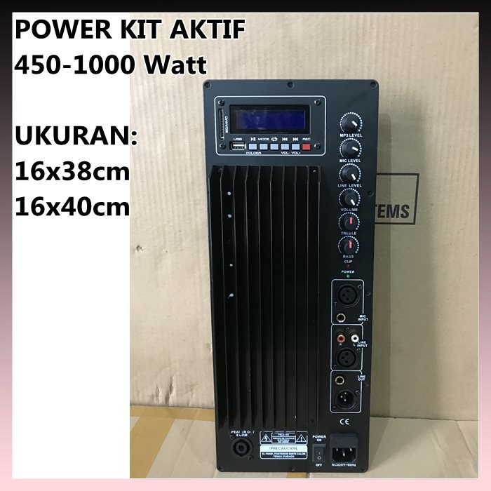 POWER KIT MESIN SPEAKER AKTIF USB BLUETOOTH 450-1000 Watt 18in 15in 12in Amplifier