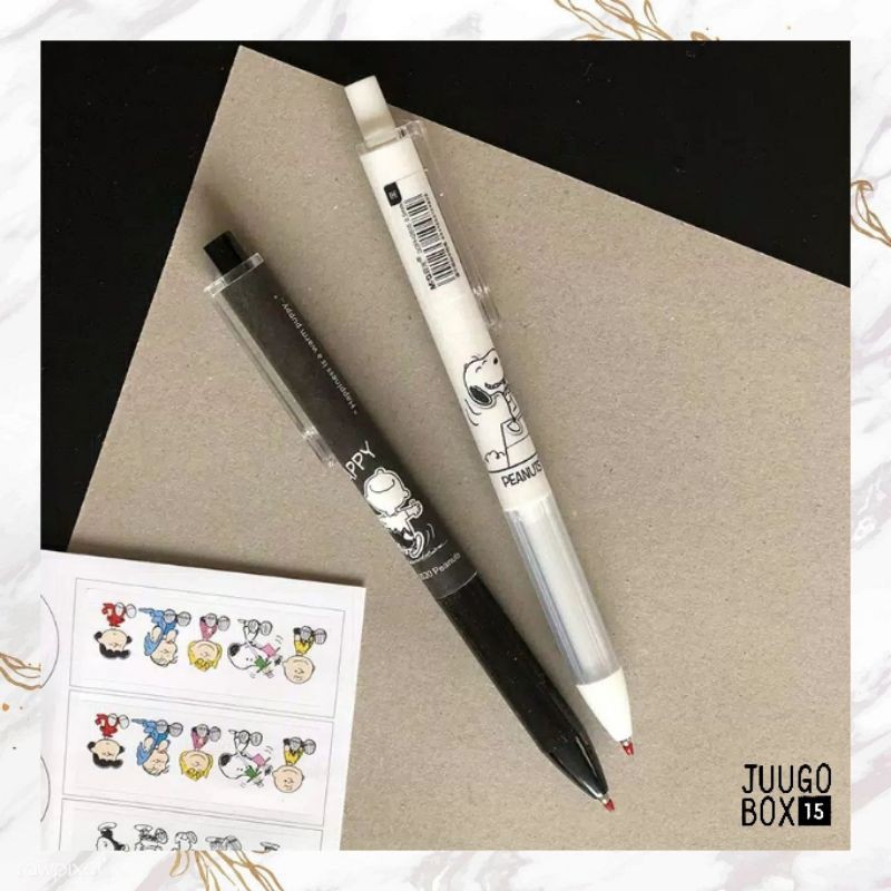 

READY - SNOOPY PEN PULPEN BALLPOINT 0.5 MM BLACK WHITE KARTUN ANJING CUTE DOG