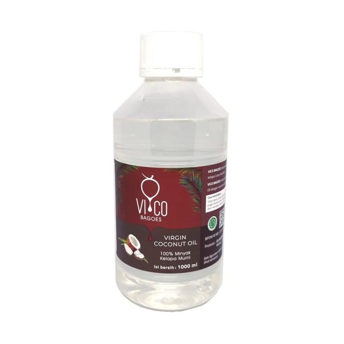 

Vico Bagoes VCO Virgin Coconut Oil, Minyak Kelapa 1 Liter botol bening | Minuman