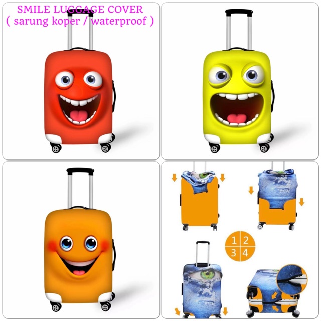 READY STOCK SMILE LUGGAGE COVER