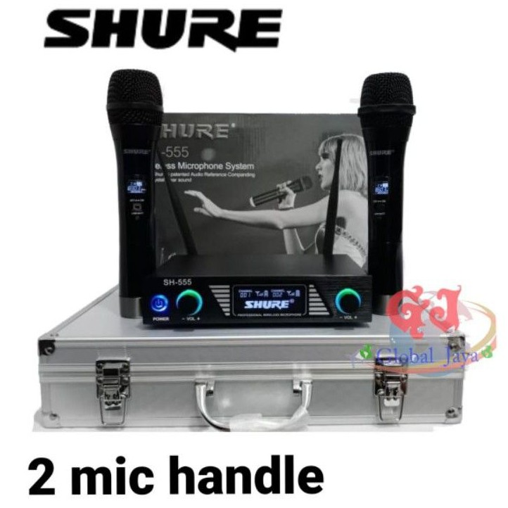 mic wireless shure sh555 double mic handle shure sh 555 free koper wireless microphone mic shure