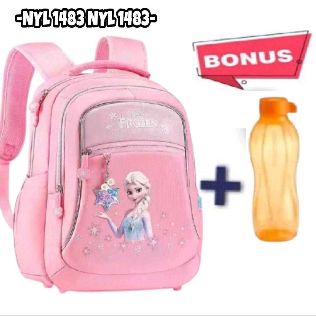 Tas Ransel Sekolah Anak Perempuan Tk Sd Motif Frozen free botol