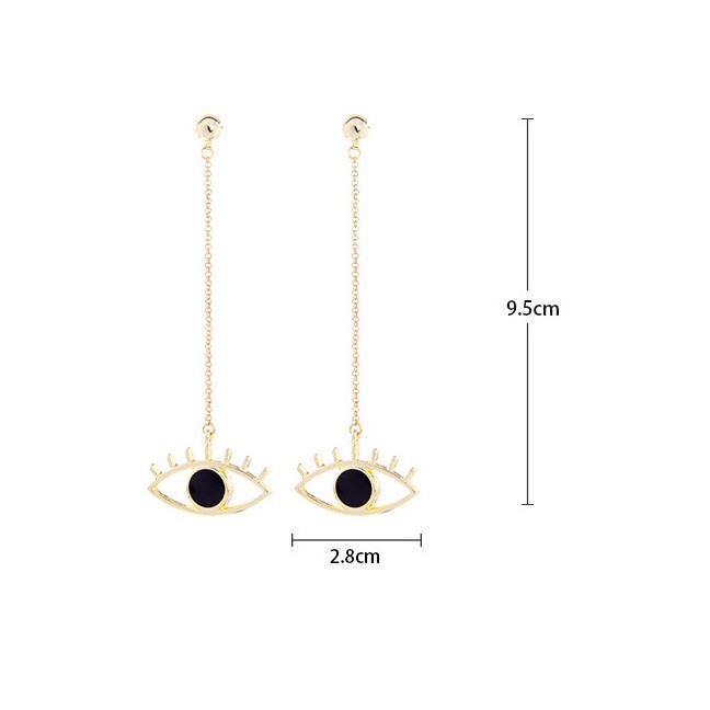 LRC Anting Tusuk Vintage Gold Color Eyes Shape Decorated Long