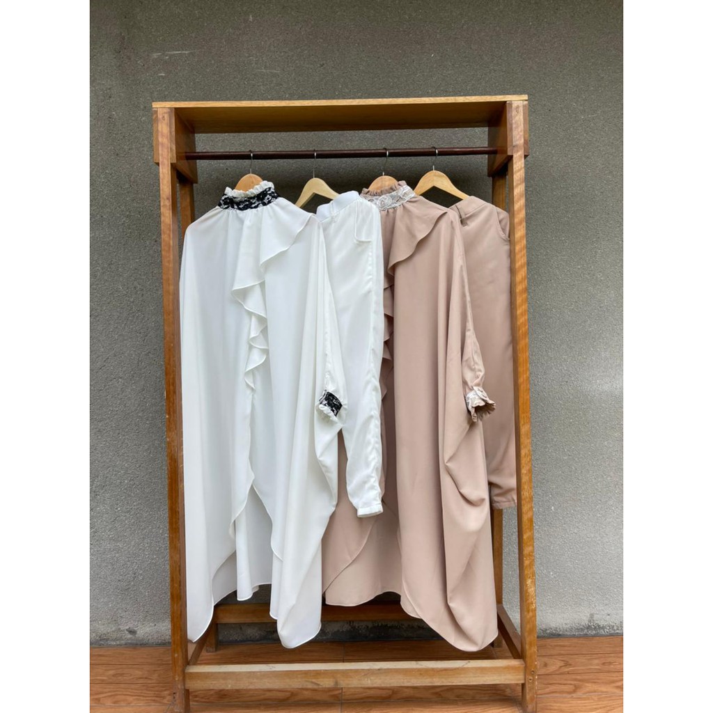 BAJU SETELAN WANITA ONE SET DRESS GAMIS MUSLIM KAFTAN LEBARAN RELIGI MUSLIM PESTA MOSCREPE PREMIUM H