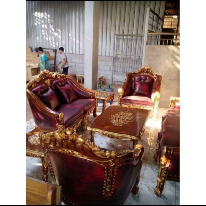 KURSI ROMAWI/KURSI TAMU JAMBU/SOFA GANESA BAHAN KAYU JATI BERKUALITAS