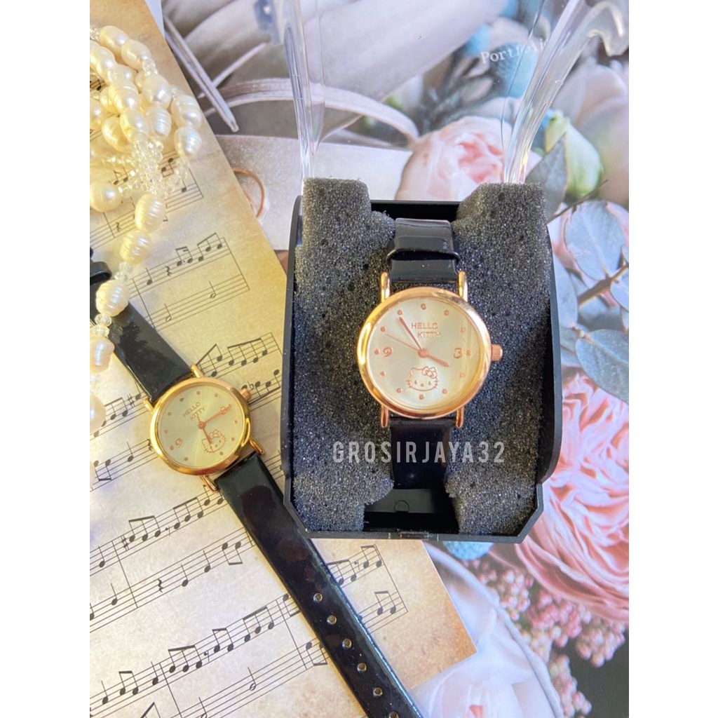 Jam Tangan Kitty Wanita Analog Quartz Dengan Strap Kaleb Fashion Korean Import