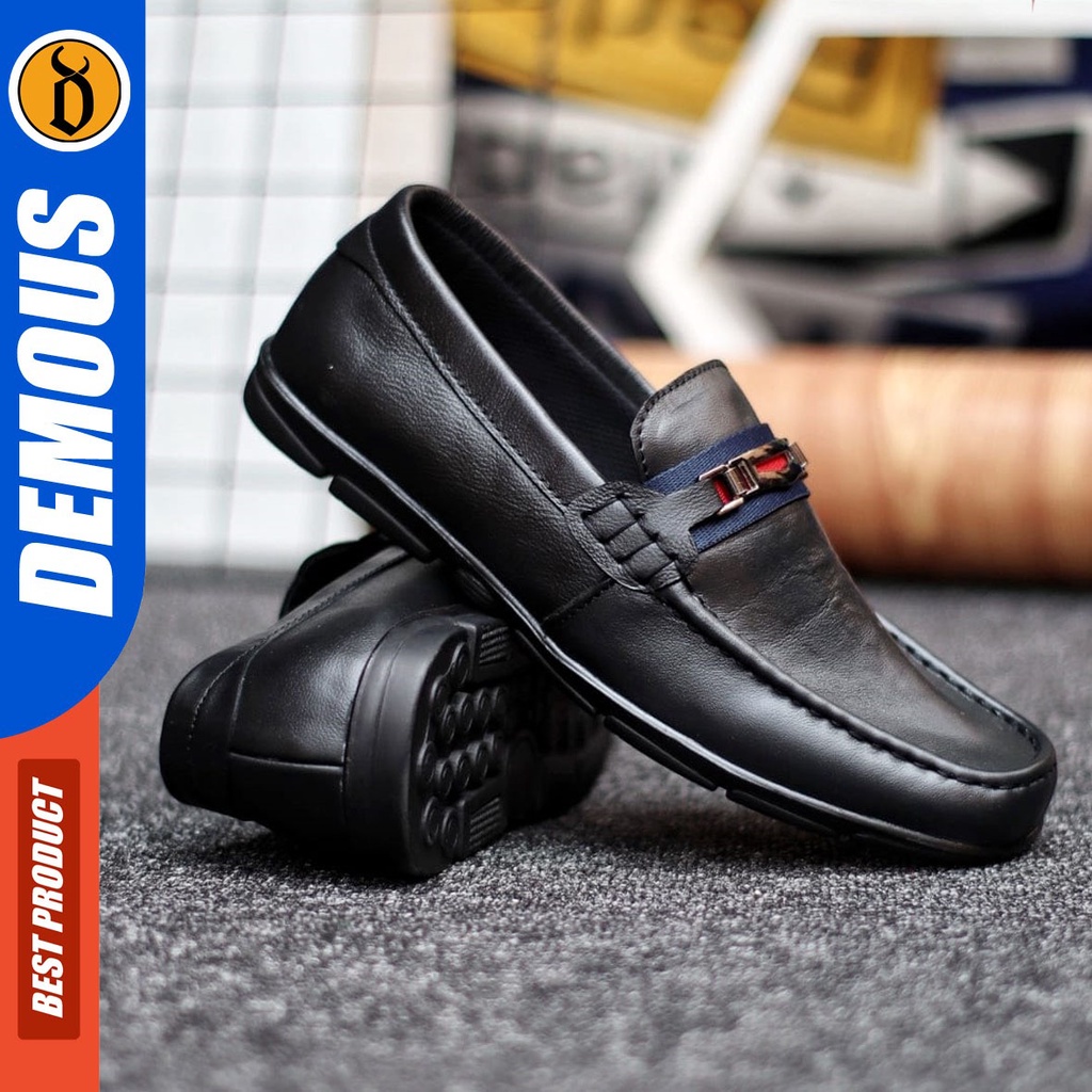 DEMOUS Noctice - Sepatu Formal Pria Pantofel Kulit Asli