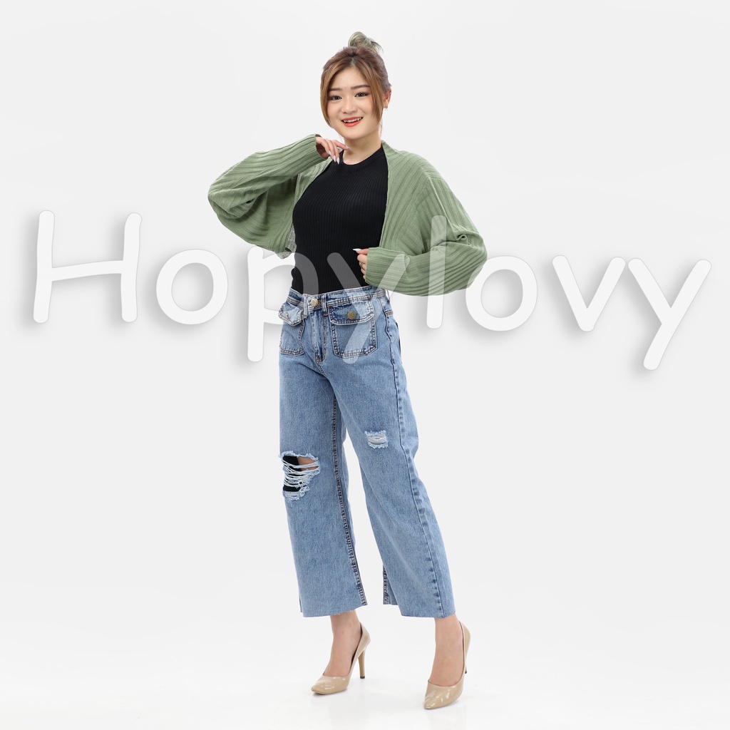 HOPYLOVY - Liam Oversize Crop Cardigan / Bolero / Outer Knit Premium / Crop Cardi Shavia