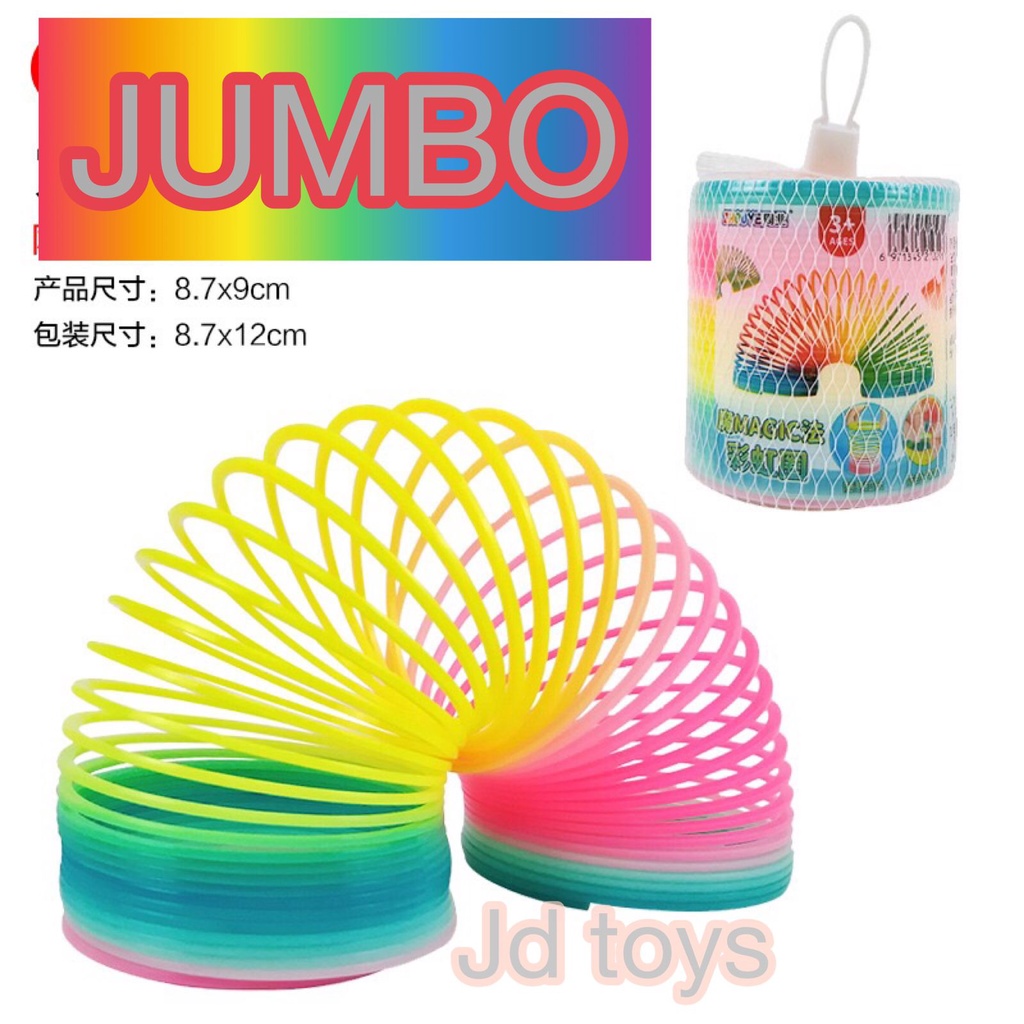 Slinky Spring JUMBO Rainbow Pelangi Mainan Per Pegas Pelangi Slinky Spiral Magic Spring Slinky