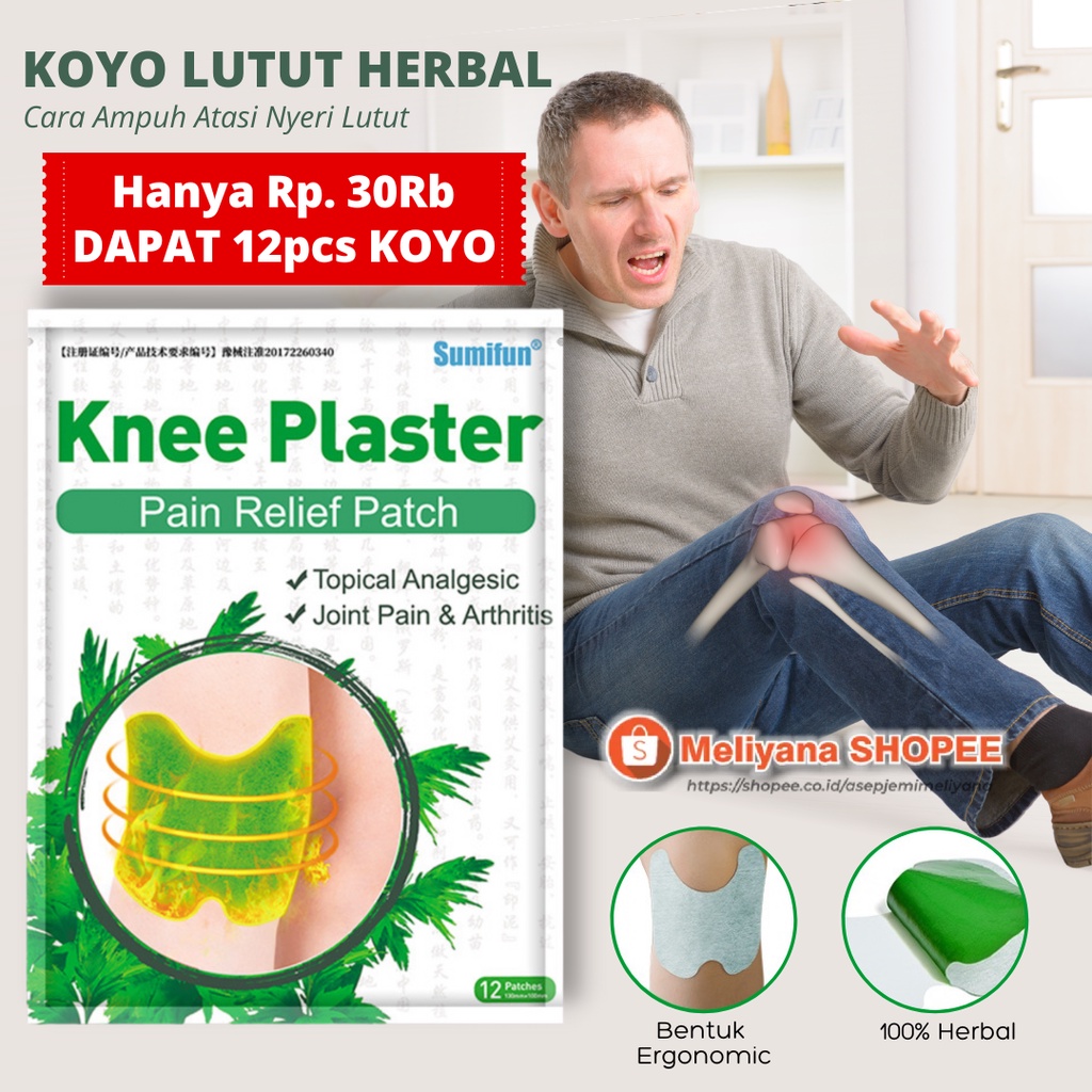 Koyo Lutut Herbal China Isi 12pcs Pereda Nyeri Sendi Reumatik dan Asam Urat