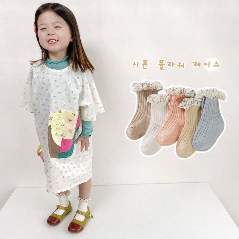 Kaos kaki Baby Ruffle Import | Kaoskaki Bayi Anak ruffle Kriwil Bunga