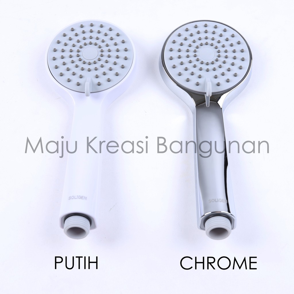 Hand Shower SOLIGEN A195 PVC ABS Chrome Putih Kamar Mandi Tipe A 195 Kepala Toilet