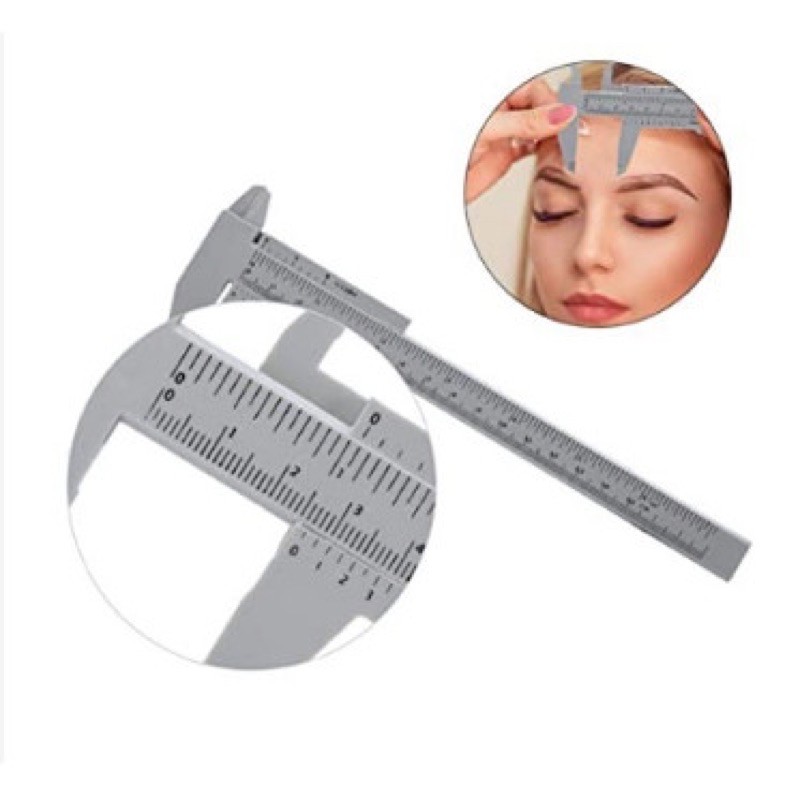 Penggaris sulam alis caliper plastik 150mm/ eyebrow ruler plastic