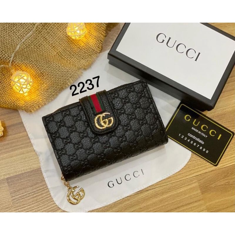 DOMPET WANITA DOMPET GUCCI UANG DAN KARTU FREE BOX