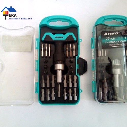 AIWO 4005 OBENG T FIVE STAR 27PCS SOCKET & BIT SET KUNCI SOK OBENG    EAK