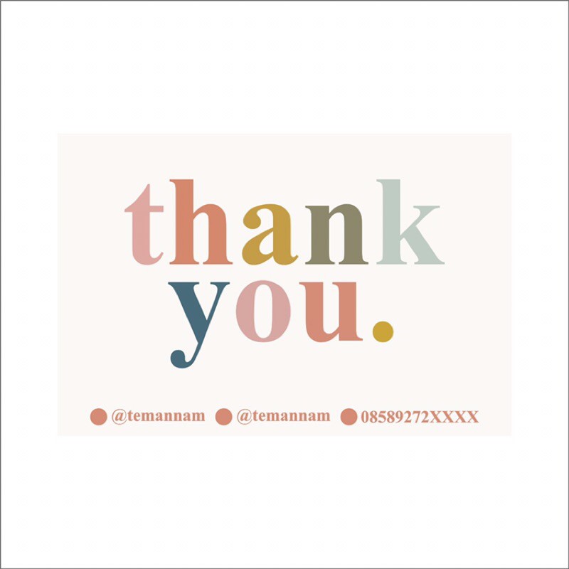 

Thank You Card Custom || Kartu Nama