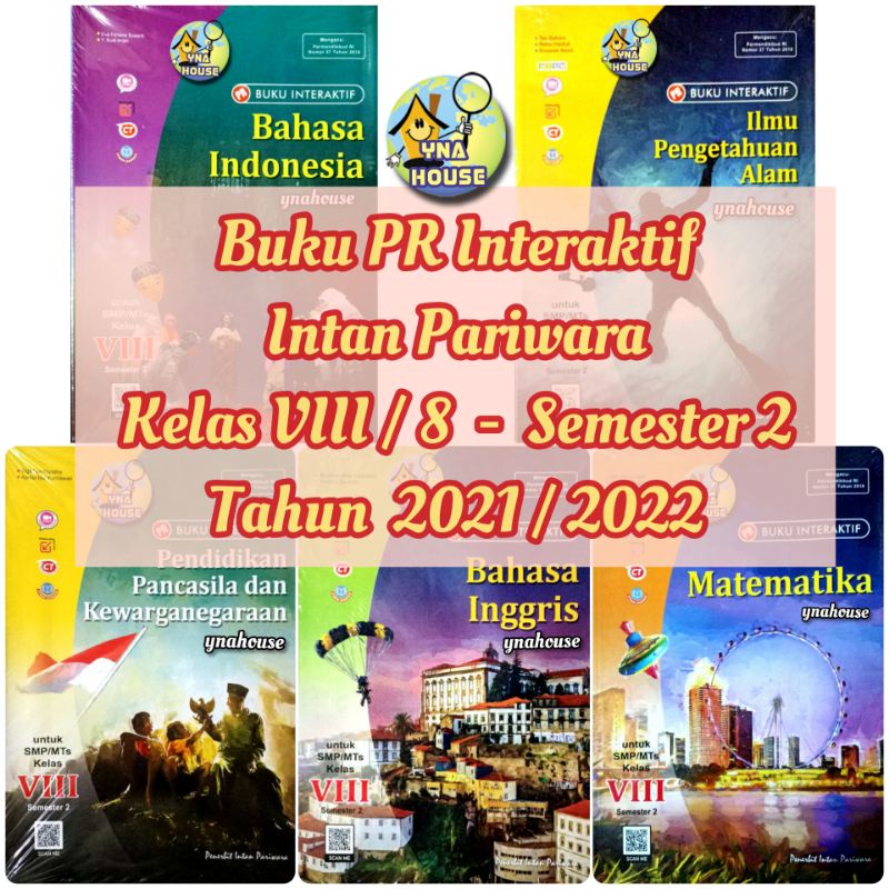Buku LKS PR Interaktif Intan Pariwara SMP/MTs Kelas VIII/8 Semester 2 Tahun 2021/2022 Matematika/IPA/IPS/PKN/Inggris/Indonesia