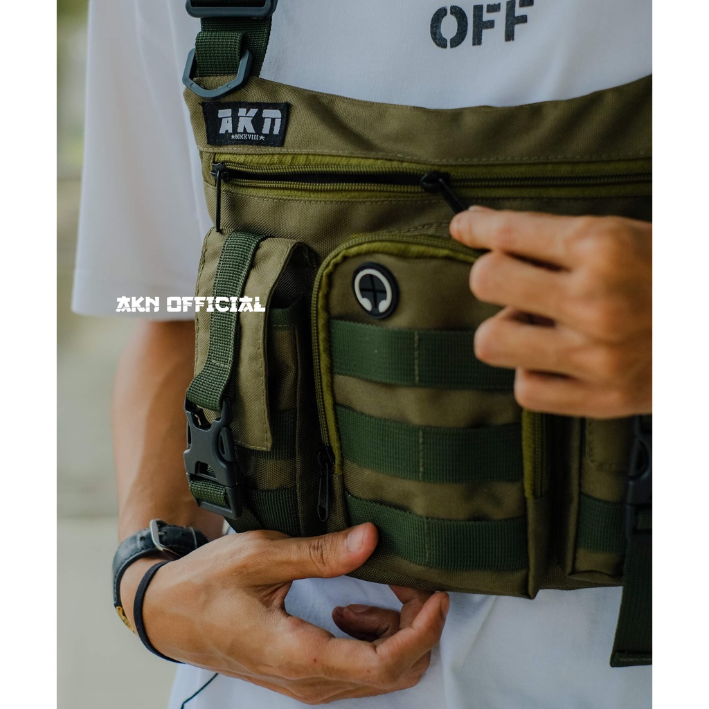 AKN Official - Chestbag Tas Pria Tactical Pelindung Dada Jamut Rig Bag Outdoor