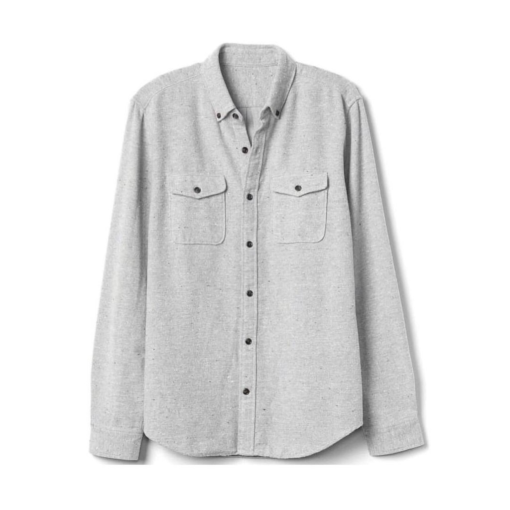 Gap Grey Marl Flanel Kemeja Pria Shirt Navy White Original