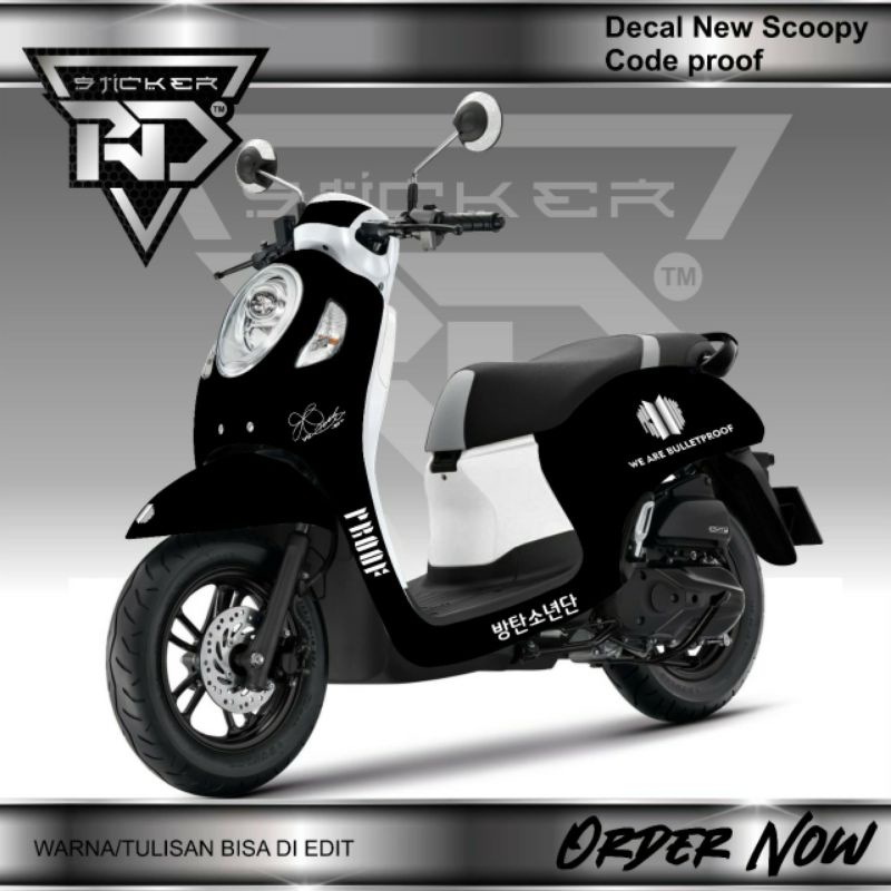 0DECAL SCOOPY 2021 2022 2023  PROOF - DECAL SCOOPY VARIASI WE ARE BULLETPROOF BTS