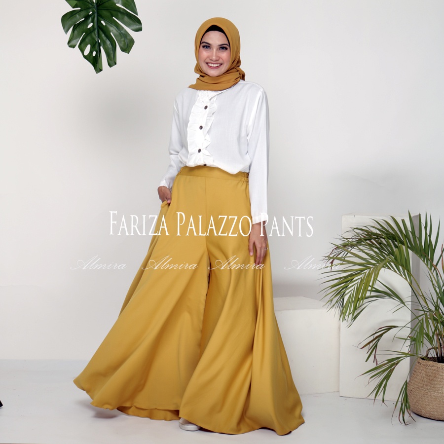 Celana Kulot Wanita Fariza Palazzo Pants Kulot Payung Lebar Bahan Baloteli Banyak Warna