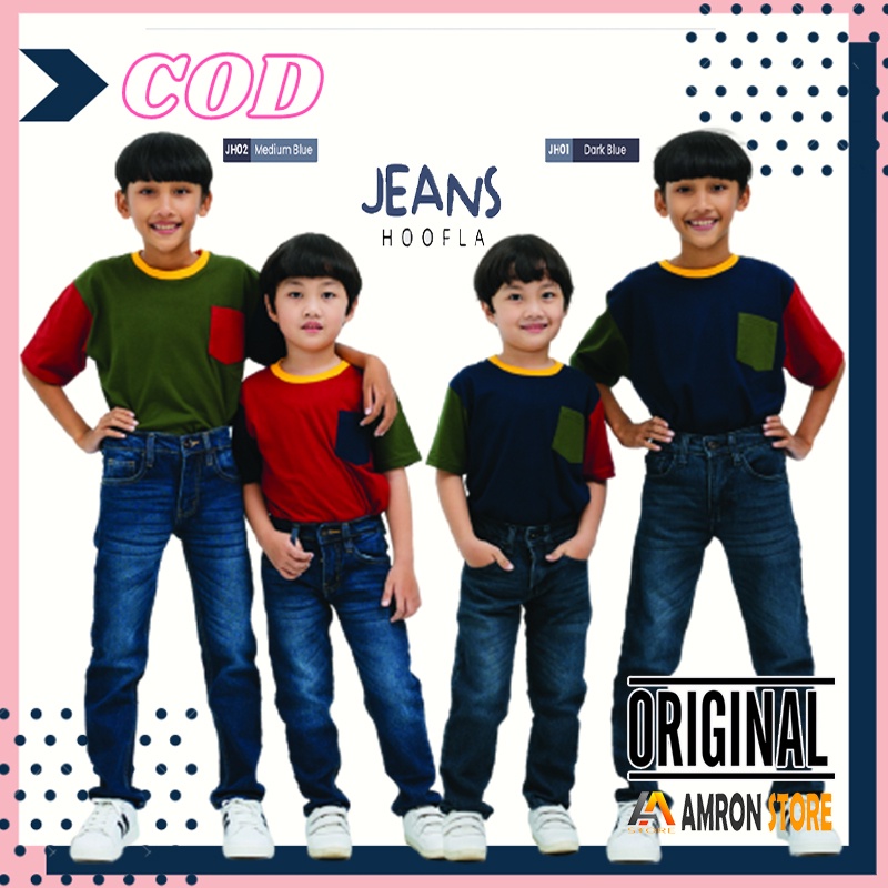 Celana Jeans Anak Laki Laki Umur 5 6 7 8 9 10 11 12 Tahun Kualitas Premium Model terbaru