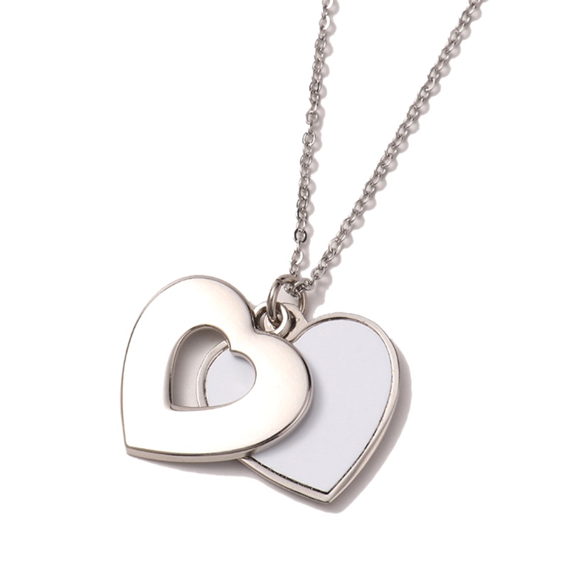 SIY Heart-shaped / Round Hollow Necklace Flat Chain Pendant Jewelry Valentine