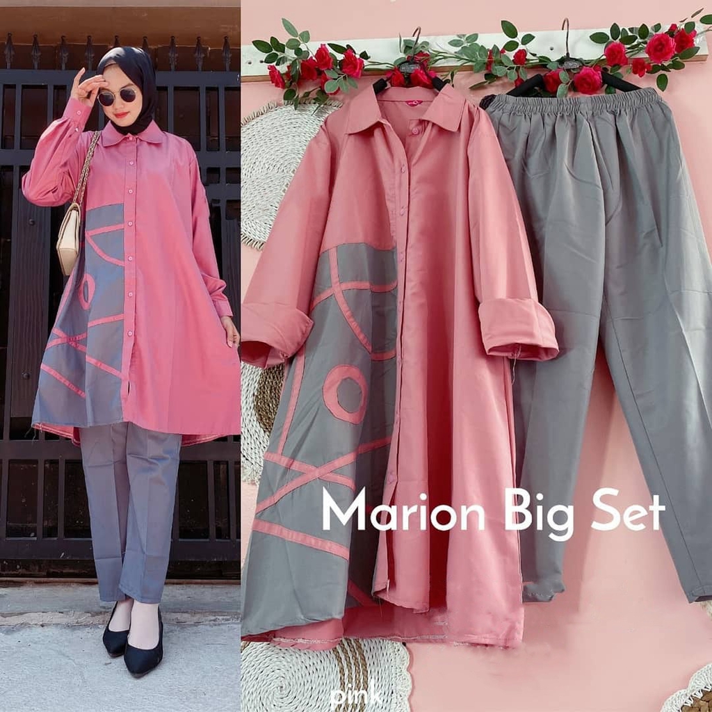 BAJU FASHION MUSLIM MARION SET JUMBO TERLARIS BAJU DRESS MUSLIM JUMBO MARION TERMURAH