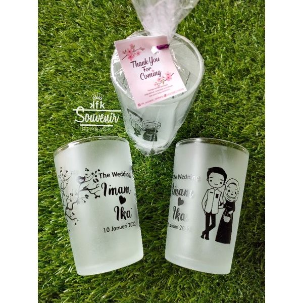 Souvenir gelas 10 cm / souvenir gelas doff /souvenir gelas / souvenir murah