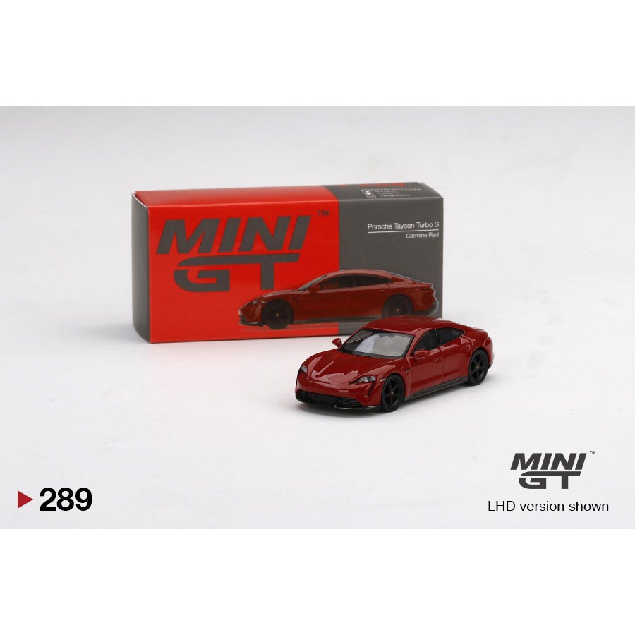 Mini GT 289 Porsche Taycan Turbo S Carmine Red RHD