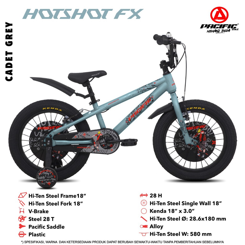 SEPEDA ANAK LAKI LAKI BMX HOTSHOT FX 3.0 12&quot; 16&quot; 18″