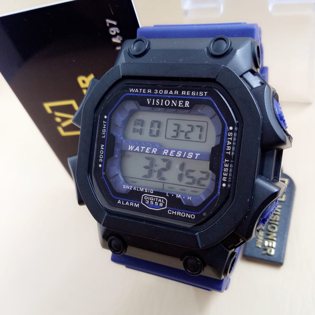 Visioner 3558 - Jam Tangan Sport Pria Murah - Digital Quartz - Anti Air - Full Rubber - Original