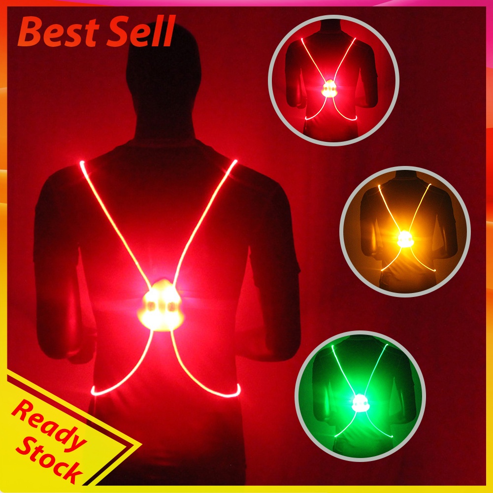 LED Fiber Y-Shaped Reflective Harness Night Riding Luminous Chest Straps