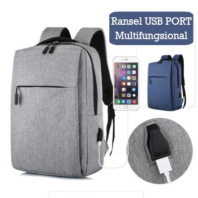 Tas Ransel Power USB Port High Quality Import / Tas USB Charger Original