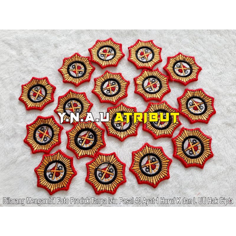 ATRIBUT PDL POLRI / PIN PDL RODA SABHARA POLRI BORDIR TIMBUL