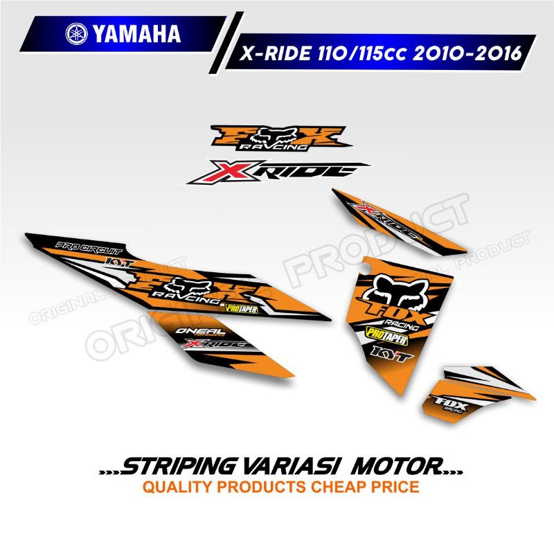 Striping variasi stiker YAMAHA XRIDE LAMA/OLD 2010 - 2016 model FOX