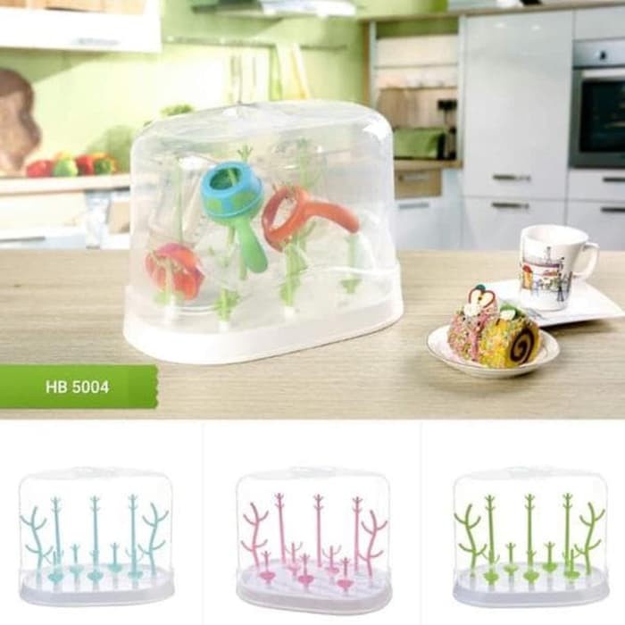 Kandila Baby Drying Rack Bottle HB5004 - Dryingrack Botol Susu Bayi - Tempat Penyimpan Botol Bayi &amp; Penutup