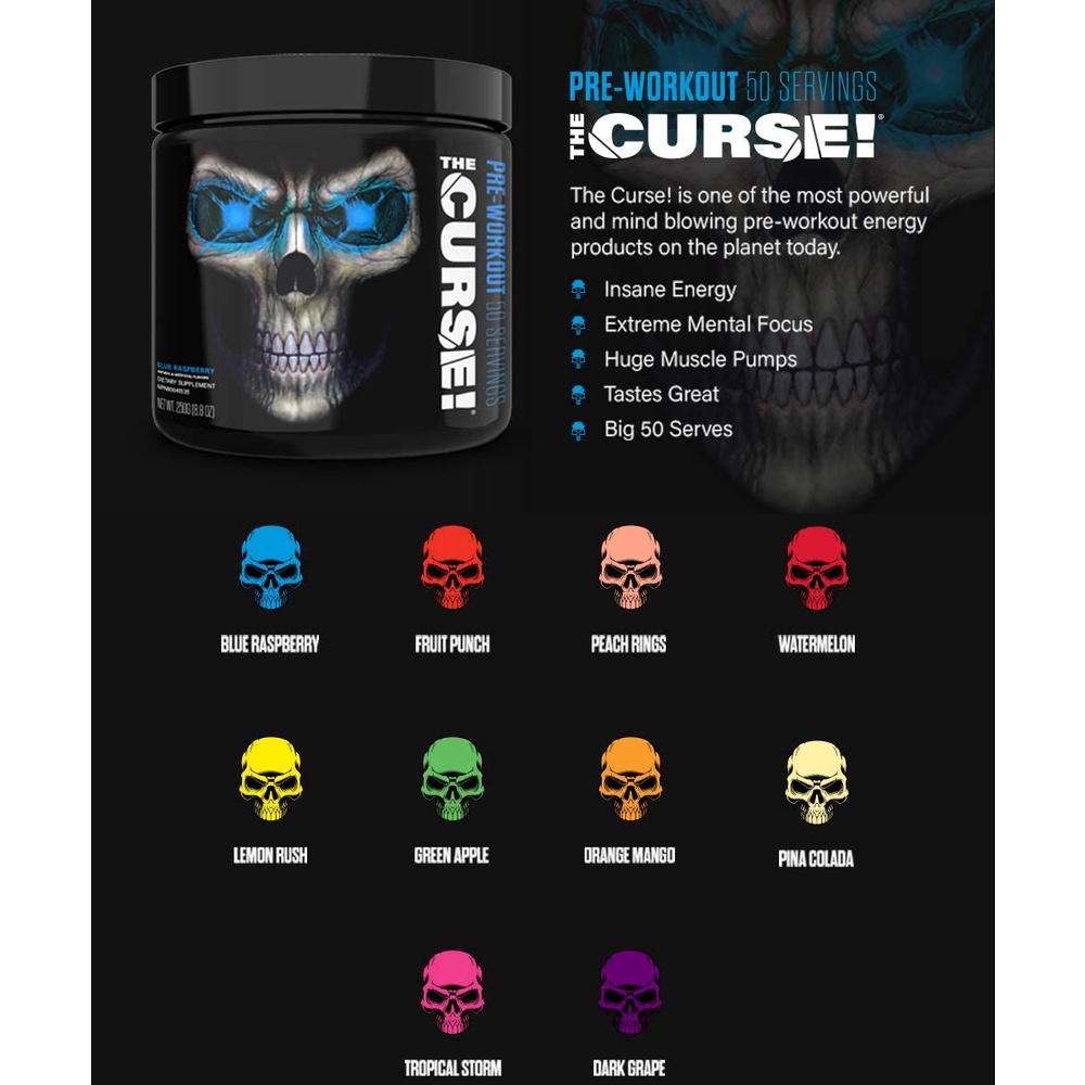 The Curse JNX Sports Pre Workout PWO 300 Gram 50 Serving