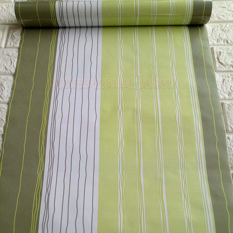 WALLPAPER STICKER 10 METER GREEN WHITE WAVE LINE WALLPAPER STICKER 10 METER GREEN WHITE WAVE LINE