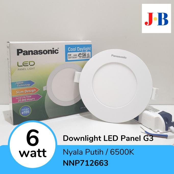 populer] Panasonic Downlight LED Panel 6 watt Cool Daylight 6500K NNP712663