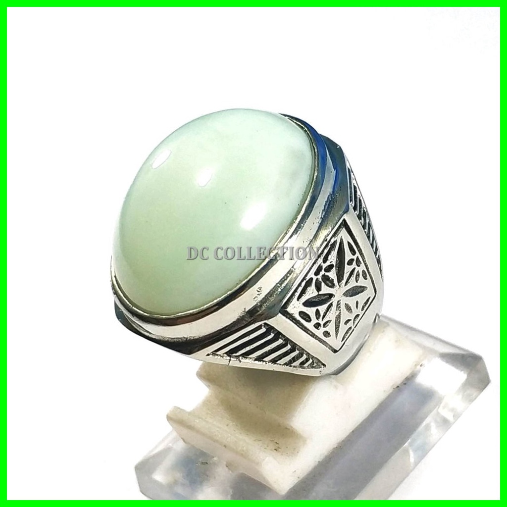 CINCIN BATU AKIK NATURAL GIOK BAU BAU HIJAU TOSCA ISTIMEWA