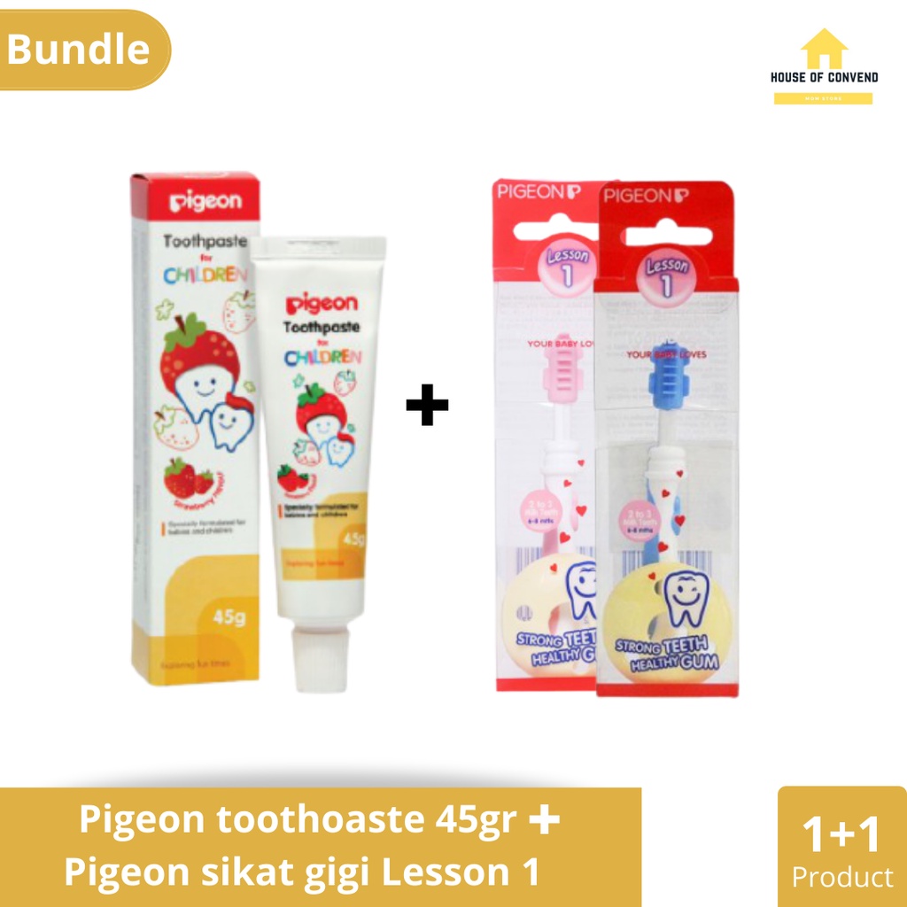 Jual Pigeon Toothpaste Pasta Gigi + Training Toothbrush Sikat Gigi Anak ...